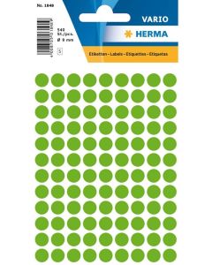 HERMA 1848 : Lot de 540 étiquettes adhésives rondes - 8,0  mm - Vert fluo