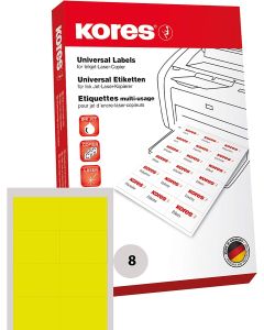 Lot de 800 étiquettes adhésives - Jaune - 105 x 74 mm : KORES Visuel