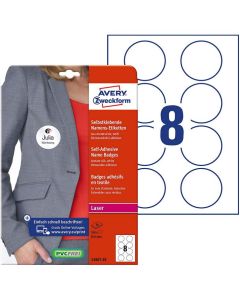 Etiquettes Badges pour Textile - Blanc - Rond - 65mm AVERY Lot de 160 image