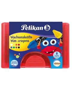 Lot de 8 Crayons de cire épais sans gaine - 665/8 PELIKAN