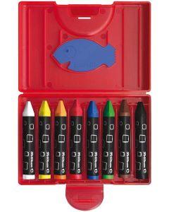 Lot de 8 Crayons de cire gras sans douille - 665/8D : PELIKAN Visuel