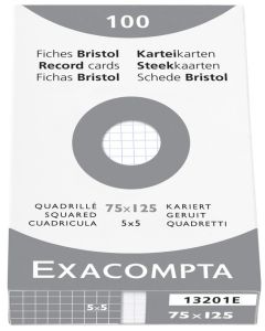 Photo Fiches Bristol quadrillées - 75 x 125 mm - Blanc EXACOMPTA Image