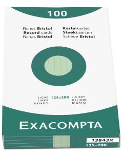 Photo Fiches Bristol lignées - 125 x 200 mm - Vert EXACOMPTA Image
