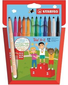 Boîte de 12 Feutres - Trio A-Z - Assortiment : STABILO