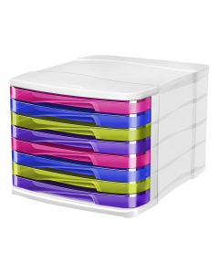 Photo Module de classement - 8 tiroirs - Blanc / Multicolore Happy