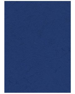 Photo Plat de couverture pour reliure A4 - Carton Grain Cuir - Bleu foncé PAVO 8005253