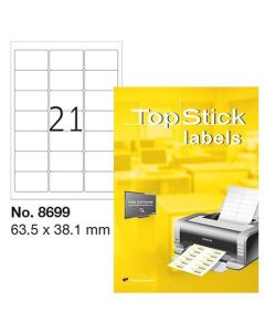 Photo Étiquettes adhésives blanches - 63,5 x 38,1 mm : TOP STICK