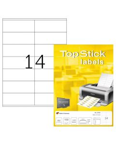 Photo Étiquettes adhésives blanches - 105 x 41 mm : TOP STICK