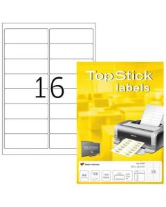 Photo Étiquettes adhésives blanches - 99,1 x 33,9 mm : TOP STICK