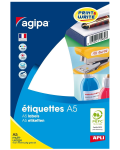 Photo AGIPA 114021 Étiquettes adhésives 35 x 15 mm - Blanc