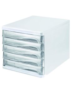 Module de classement - 5 tiroirs - Blanc/Transparent  HELIT H6129402