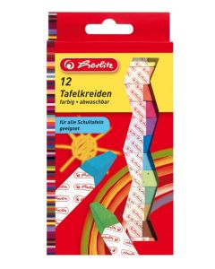 Photo Boite de 12 craies pour tableau - Assortiment : HERLITZ  8648206