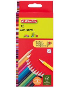 Photo HERLITZ : Étui de 12 crayons de couleur triangulaires
