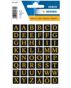 Photo HERMA 4130 : Etiquettes à lettres autocollantes - Or gravé / Noir - 8,0 mm