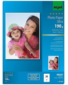 Photo Papier photos Ultra A4 - Satiné - 190 g/m² SIGEL IP669