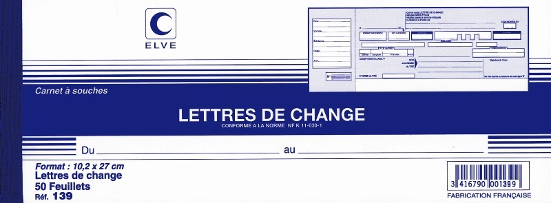 Lettre de change excel