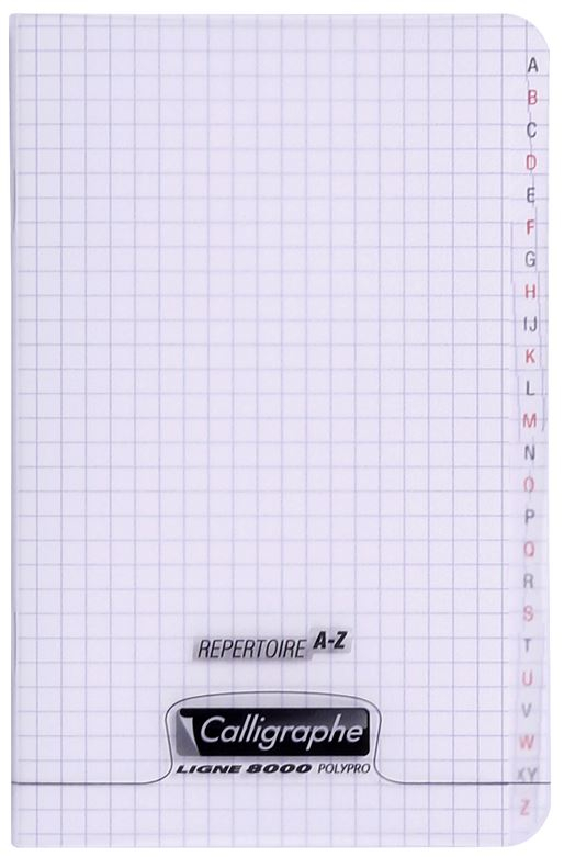 Répertoire Alphabétique quadrillé - 110 x 170 mm CALLIGRAPHE Polypro