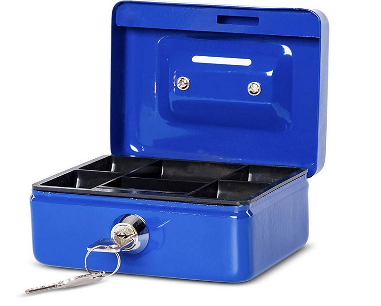 Élègante Caisse à Monnaie En Acier, Petite Caisse à Monnaie Petit Coffre-fort, Caisse à Monnaie Verrouillable Avec Clé, Boîte à Monnaie Caisse Verrouillable Avec Fente D'insertion, Coffre-fort, Boîte