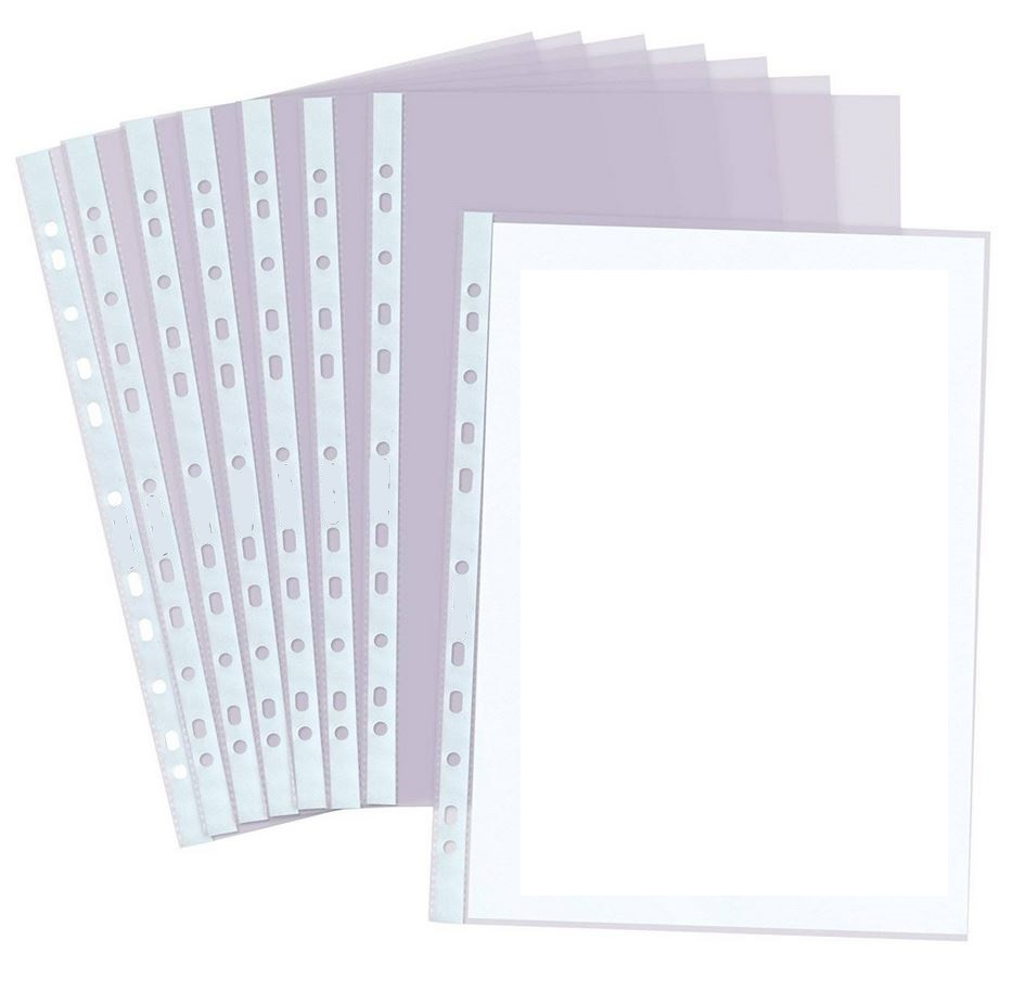 Arpan Pochettes Perforées Résistantes, Transparentes, En Polypropylène, Ouvertes En Haut, Pour Documents A4 -Coloured 104 X 5 Pack