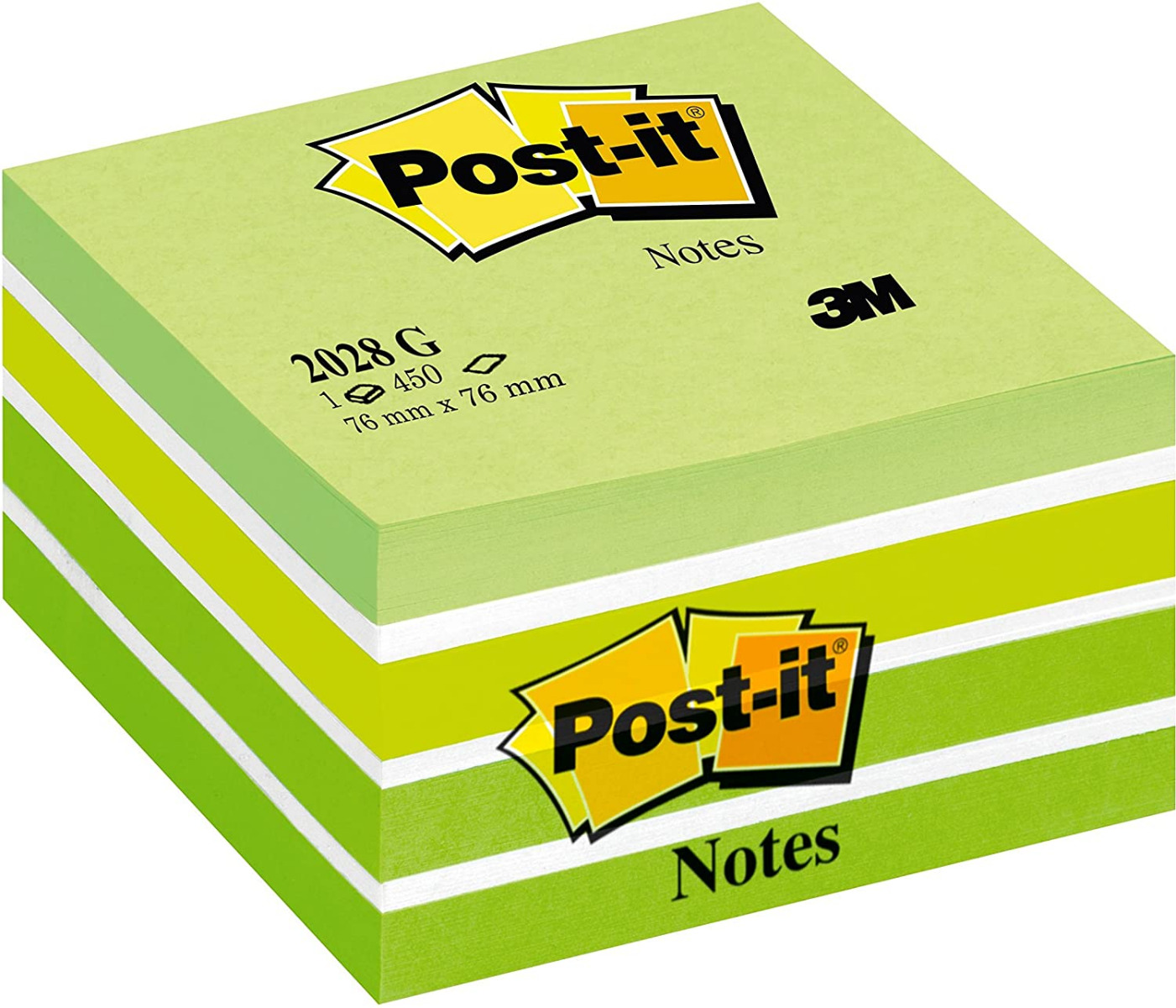 POST-IT Notes adhésives repositionnables - Jaune néon - 76 x 76 mm