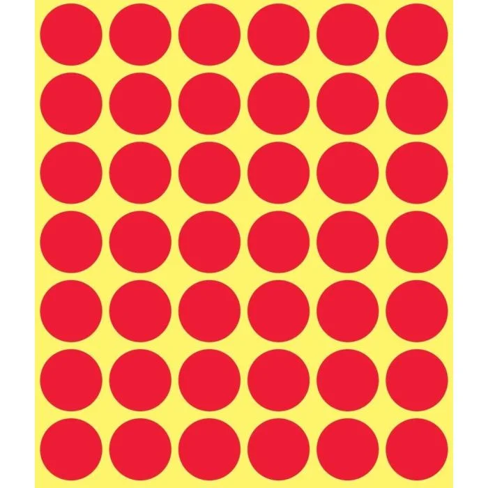 Étiquettes Adhésives Rondes 32mm Rouges Fluo - 360 Pcs