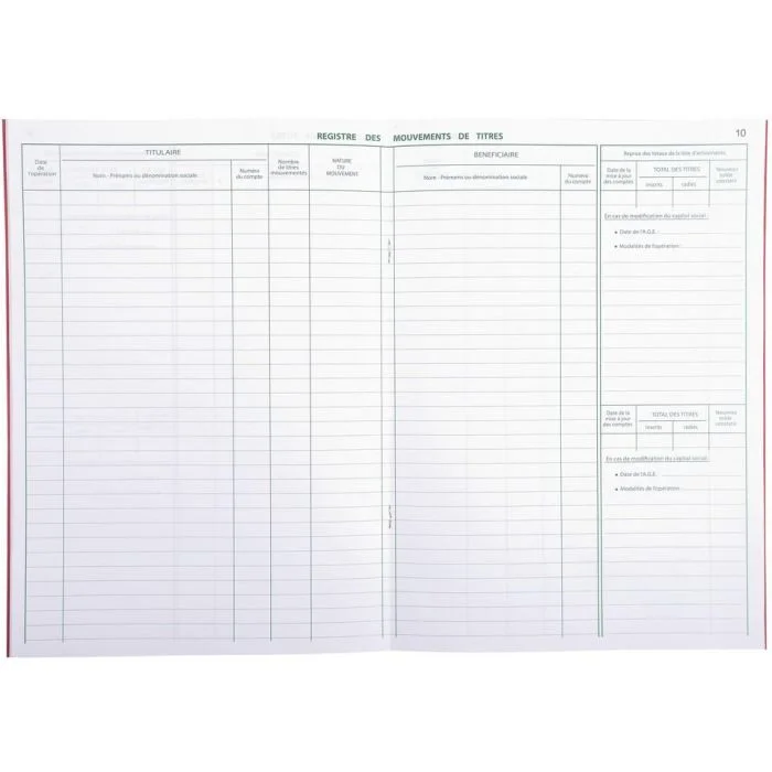Registre Des Mouvements De Titres: SA Et SAS, Livre De Couleur Bleu (French Edition