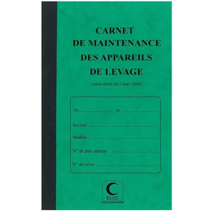 Carnet De Maintenance Des Appareils De Levage | Prévention BTP